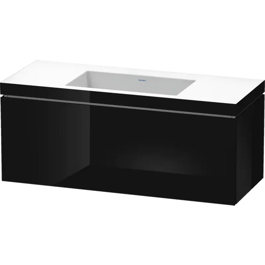 Duravit L-Cube 47" x 20" x 19" Black One Drawer C-Bonded Wall-Mount Vanity Kit (LC6919N4040)