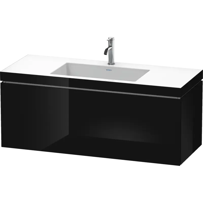Duravit L-Cube 47" x 20" x 19" Black One Drawer C-Bonded Wall-Mount Vanity Kit (LC6919O4040)
