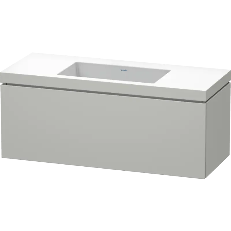 Duravit L-Cube 47" x 20" x 19" Concrete Gray One Drawer C-Bonded Wall-Mount Vanity Kit (LC6919N0707)