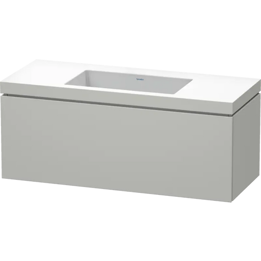 Duravit L-Cube 47" x 20" x 19" Concrete Gray One Drawer C-Bonded Wall-Mount Vanity Kit (LC6919N0707)