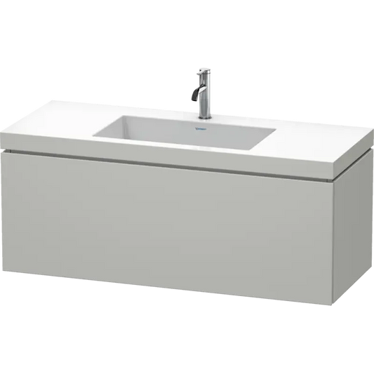 Duravit L-Cube 47" x 20" x 19" Concrete Gray One Drawer C-Bonded Wall-Mount Vanity Kit (LC6919O0707)