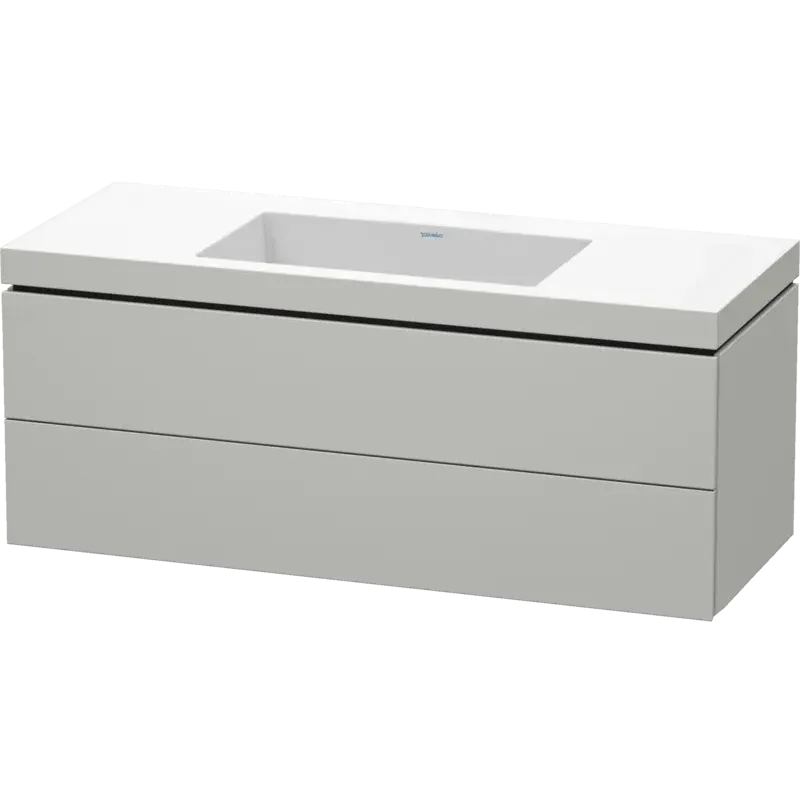 Duravit L-Cube 47" x 20" x 19" Concrete Gray Two Drawer C-Bonded Wall-Mount Vanity Kit (LC6929N0707)