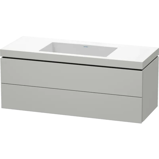 Duravit L-Cube 47" x 20" x 19" Concrete Gray Two Drawer C-Bonded Wall-Mount Vanity Kit (LC6929N0707)