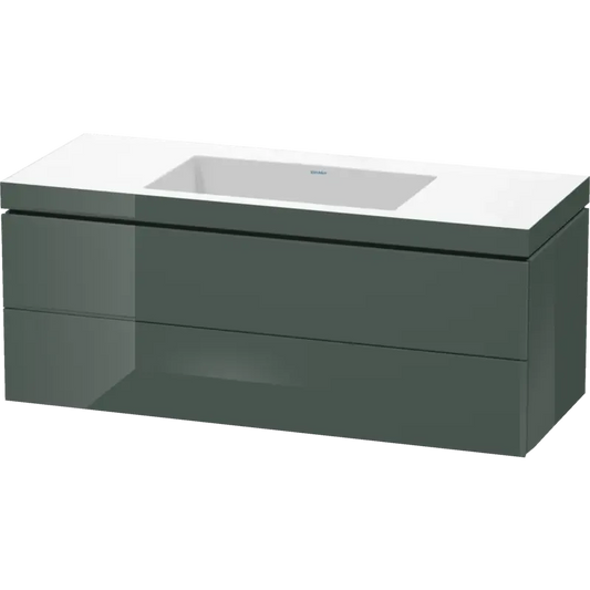 Duravit L-Cube 47" x 20" x 19" Dolomite Gray Two Drawer C-Bonded Wall-Mount Vanity Kit (LC6929N3838)