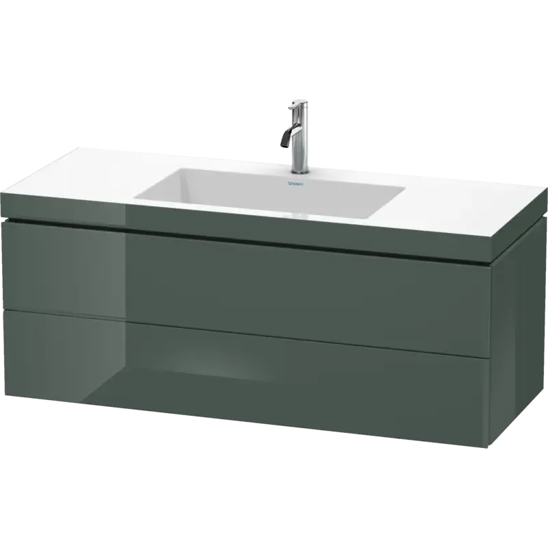 Duravit L-Cube 47" x 20" x 19" Dolomite Gray Two Drawer C-Bonded Wall-Mount Vanity Kit (LC6929O3838)
