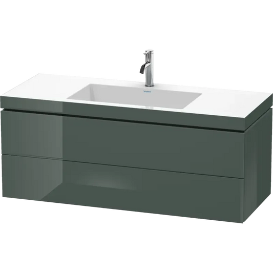 Duravit L-Cube 47" x 20" x 19" Dolomite Gray Two Drawer C-Bonded Wall-Mount Vanity Kit (LC6929O3838)