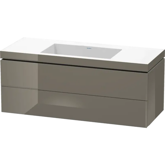 Duravit L-Cube 47" x 20" x 19" Flannel Gray Two Drawer C-Bonded Wall-Mount Vanity Kit (LC6929N8989)