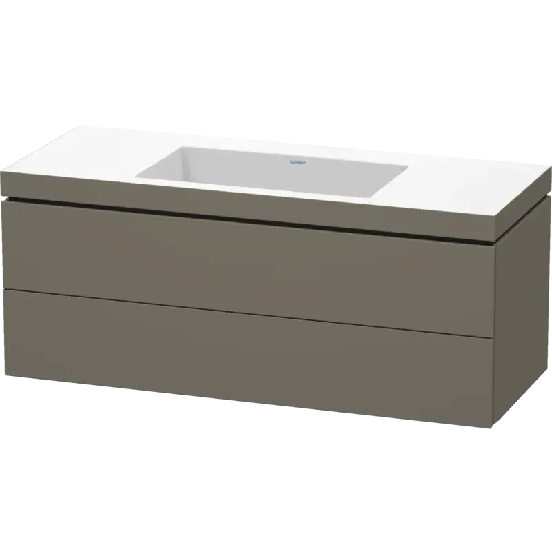 Duravit L-Cube 47" x 20" x 19" Flannel Gray Two Drawer C-Bonded Wall-Mount Vanity Kit (LC6929N9090)