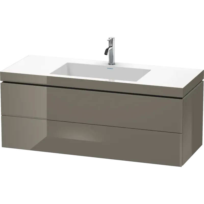Duravit L-Cube 47" x 20" x 19" Flannel Gray Two Drawer C-Bonded Wall-Mount Vanity Kit (LC6929O8989)