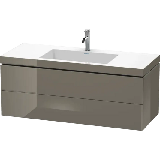 Duravit L-Cube 47" x 20" x 19" Flannel Gray Two Drawer C-Bonded Wall-Mount Vanity Kit (LC6929O8989)