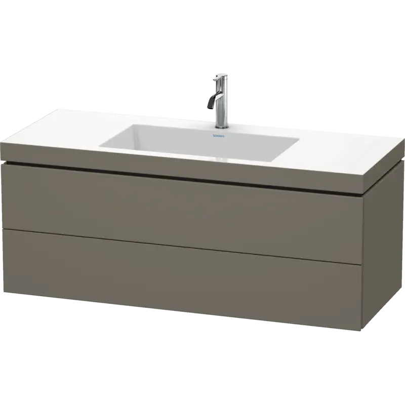 Duravit L-Cube 47" x 20" x 19" Flannel Gray Two Drawer C-Bonded Wall-Mount Vanity Kit (LC6929O9090)