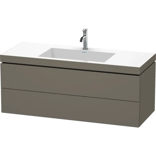 Duravit L-Cube 47" x 20" x 19" Flannel Gray Two Drawer C-Bonded Wall-Mount Vanity Kit (LC6929O9090)