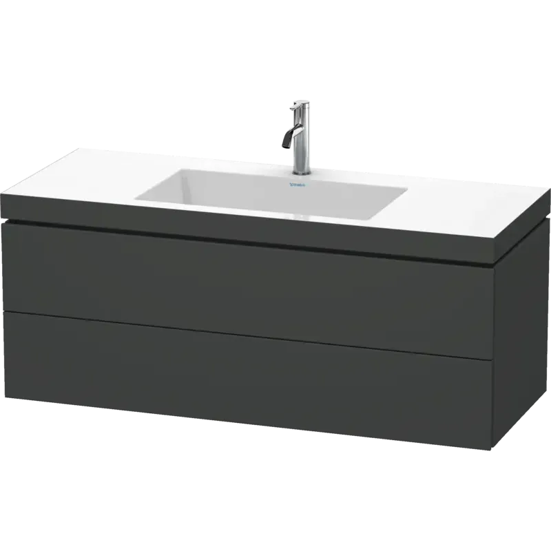 Duravit L-Cube 47" x 20" x 19" Graphite Two Drawer C-Bonded Wall-Mount Vanity Kit (LC6929O4949)