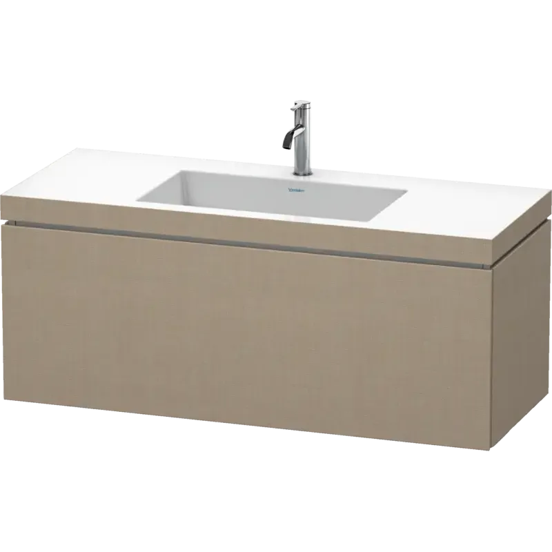 Duravit L-Cube 47" x 20" x 19" Linen One Drawer C-Bonded Wall-Mount Vanity Kit (LC6919O7575)