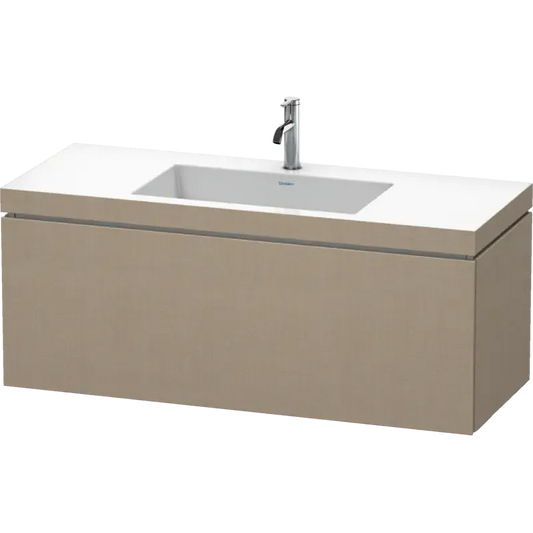 Duravit L-Cube 47" x 20" x 19" Linen One Drawer C-Bonded Wall-Mount Vanity Kit (LC6919O7575)