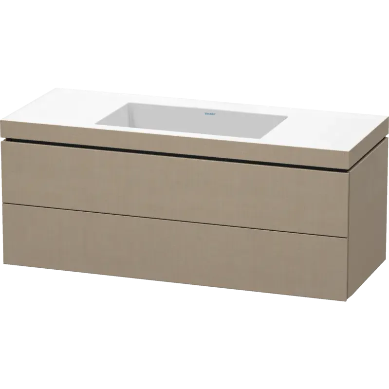 Duravit L-Cube 47" x 20" x 19" Linen Two Drawer C-Bonded Wall-Mount Vanity Kit (LC6929N7575)