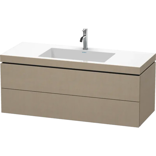 Duravit L-Cube 47" x 20" x 19" Linen Two Drawer C-Bonded Wall-Mount Vanity Kit (LC6929O7575)