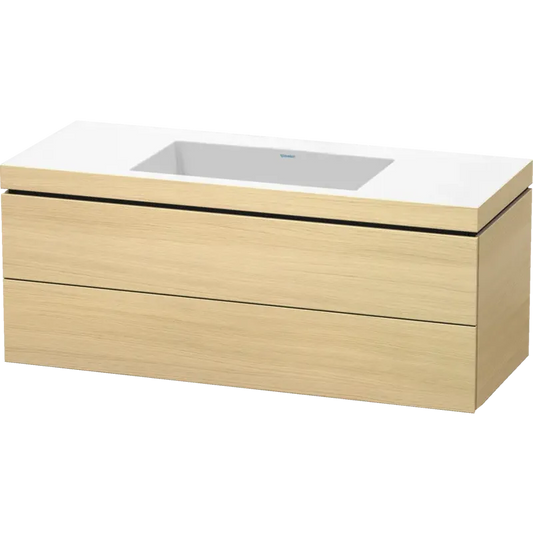 Duravit L-Cube 47" x 20" x 19" Mediterranean Oak Two Drawer C-Bonded Wall-Mount Vanity Kit (LC6929N7171)