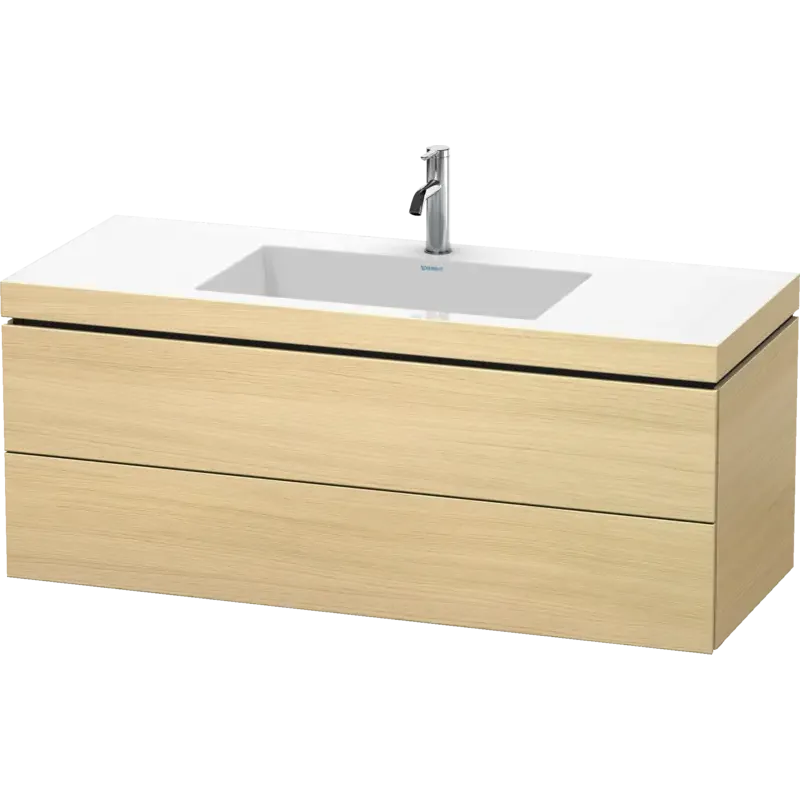 Duravit L-Cube 47" x 20" x 19" Mediterranean Oak Two Drawer C-Bonded Wall-Mount Vanity Kit (LC6929O7171)