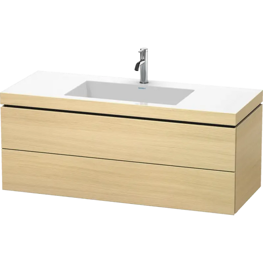 Duravit L-Cube 47" x 20" x 19" Mediterranean Oak Two Drawer C-Bonded Wall-Mount Vanity Kit (LC6929O7171)