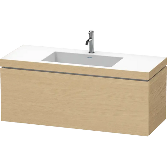 Duravit L-Cube 47" x 20" x 19" Natural Oak One Drawer C-Bonded Wall-Mount Vanity Kit (LC6919O3030)