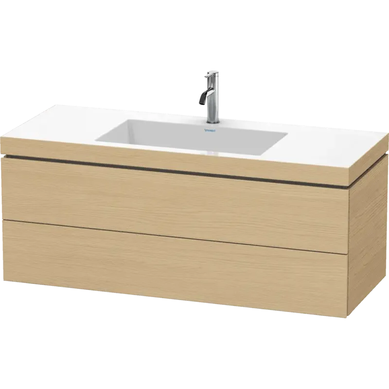 Duravit L-Cube 47" x 20" x 19" Natural Oak Two Drawer C-Bonded Wall-Mount Vanity Kit (LC6929O3030)