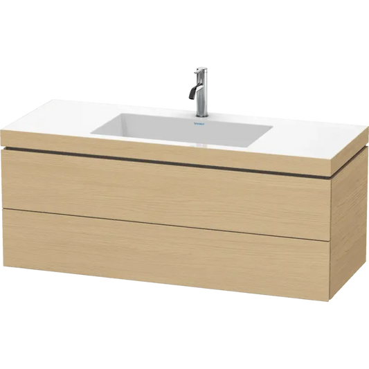 Duravit L-Cube 47" x 20" x 19" Natural Oak Two Drawer C-Bonded Wall-Mount Vanity Kit (LC6929O3030)