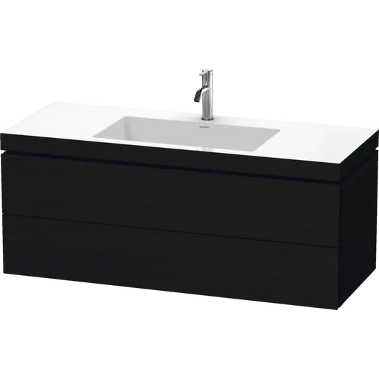 Duravit L-Cube 47" x 20" x 19" Oak Black Two Drawer C-Bonded Wall-Mount Vanity Kit (LC6929O1616)