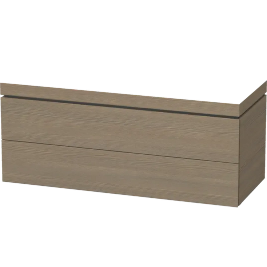 Duravit L-Cube 47" x 20" x 19" Oak Terra Two Drawer C-Bonded Wall-Mount Vanity Kit (LC6929N3535)