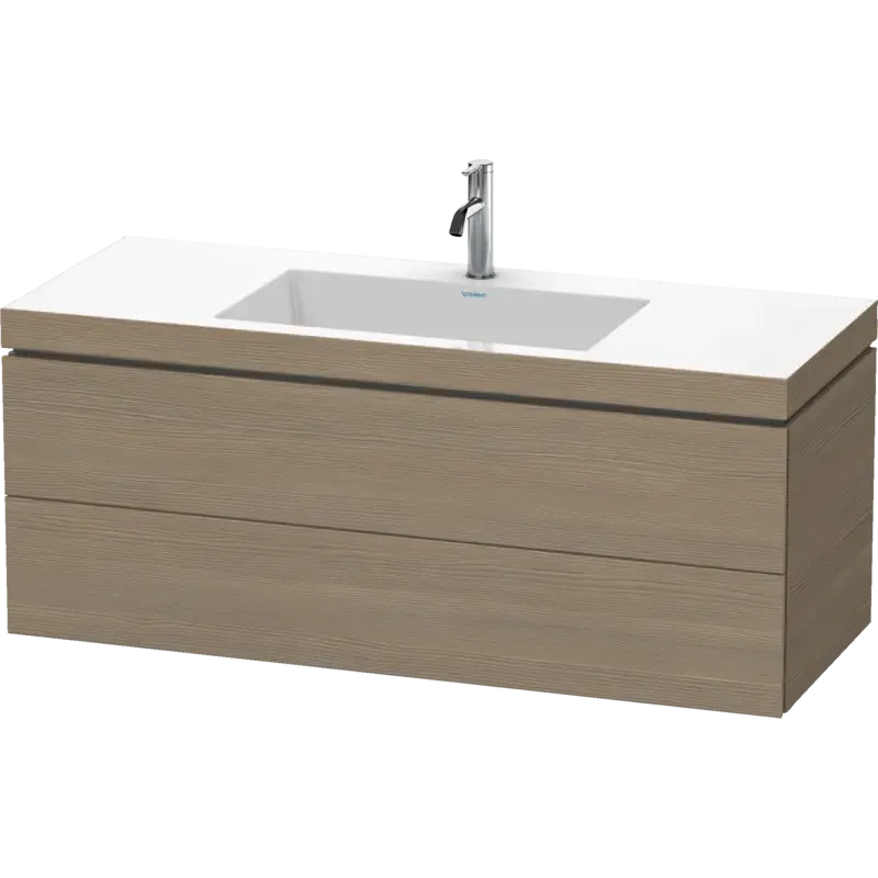 Duravit L-Cube 47" x 20" x 19" Oak Terra Two Drawer C-Bonded Wall-Mount Vanity Kit (LC6929O3535)