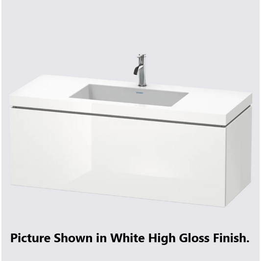 Duravit L-Cube 47" x 20" x 19" Stone Blue One Drawer C-Bonded Wall-Mount Vanity Kit (LC6919O4747)