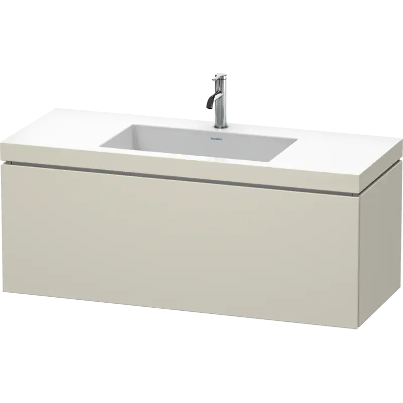 Duravit L-Cube 47" x 20" x 19" Taupe One Drawer C-Bonded Wall-Mount Vanity Kit (LC6919O9191)