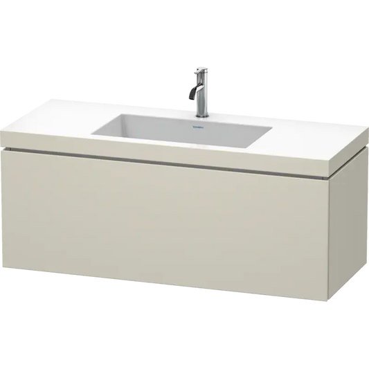 Duravit L-Cube 47" x 20" x 19" Taupe One Drawer C-Bonded Wall-Mount Vanity Kit (LC6919O9191)