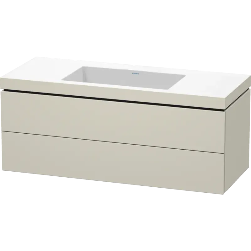 Duravit L-Cube 47" x 20" x 19" Taupe Two Drawer C-Bonded Wall-Mount Vanity Kit (LC6929N9191)