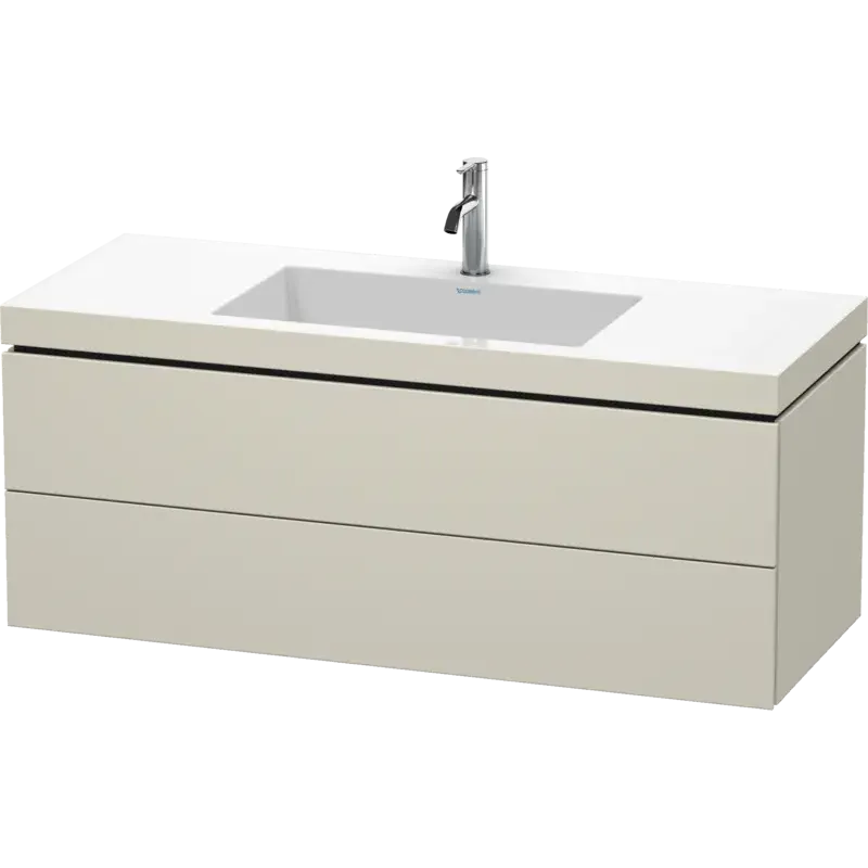 Duravit L-Cube 47" x 20" x 19" Taupe Two Drawer C-Bonded Wall-Mount Vanity Kit (LC6929O9191)