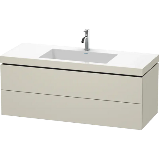 Duravit L-Cube 47" x 20" x 19" Taupe Two Drawer C-Bonded Wall-Mount Vanity Kit (LC6929O9191)