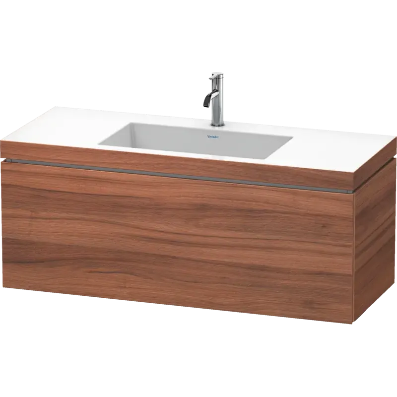 Duravit L-Cube 47" x 20" x 19" Walnut One Drawer C-Bonded Wall-Mount Vanity Kit (LC6919O7979)
