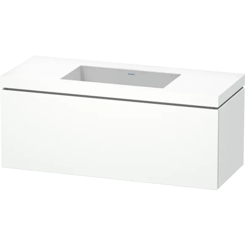 Duravit L-Cube 47" x 20" x 19" White One Drawer C-Bonded Wall-Mount Vanity Kit (LC6919N1818)