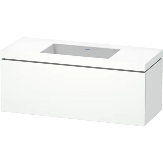 Duravit L-Cube 47" x 20" x 19" White One Drawer C-Bonded Wall-Mount Vanity Kit (LC6919N1818)