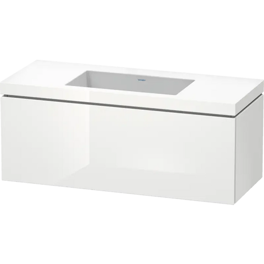 Duravit L-Cube 47" x 20" x 19" White One Drawer C-Bonded Wall-Mount Vanity Kit (LC6919N8585)