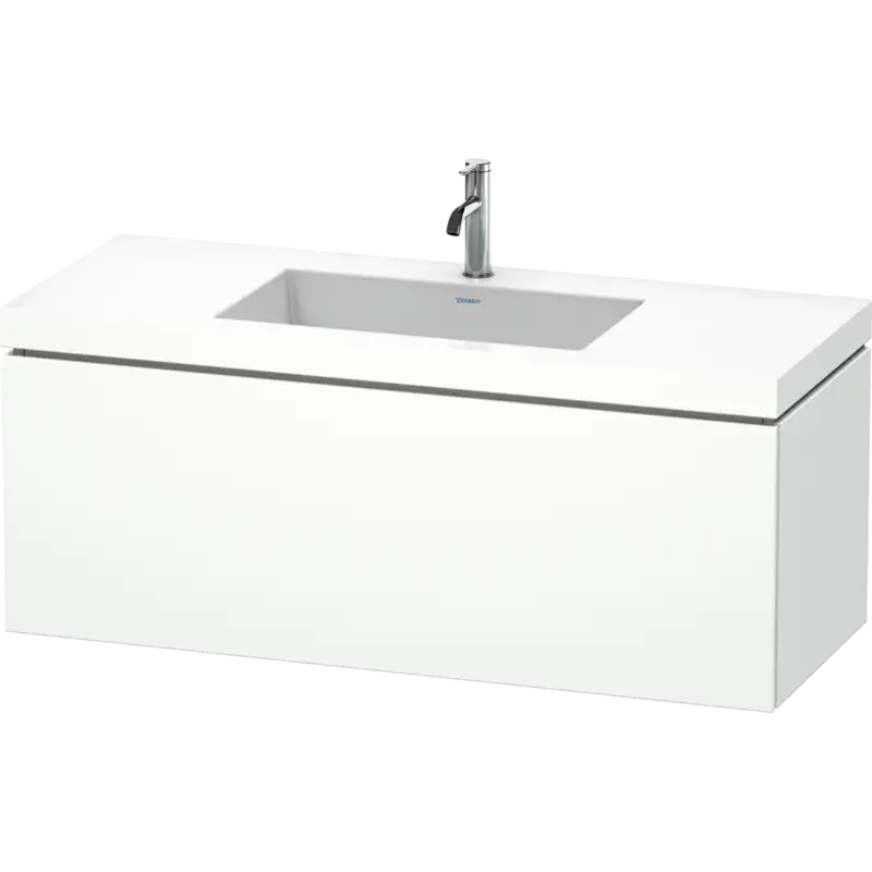 Duravit L-Cube 47" x 20" x 19" White One Drawer C-Bonded Wall-Mount Vanity Kit (LC6919O1818)