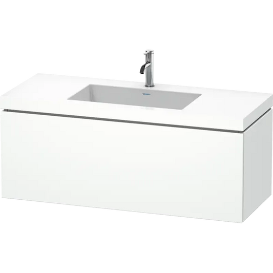 Duravit L-Cube 47" x 20" x 19" White One Drawer C-Bonded Wall-Mount Vanity Kit (LC6919O1818)