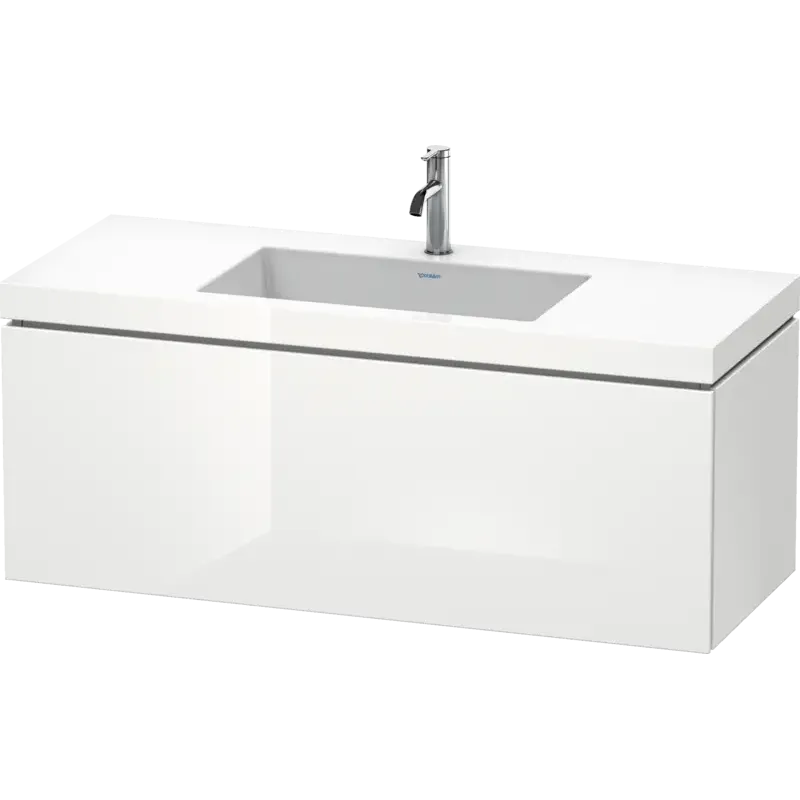 Duravit L-Cube 47" x 20" x 19" White One Drawer C-Bonded Wall-Mount Vanity Kit (LC6919O8585)