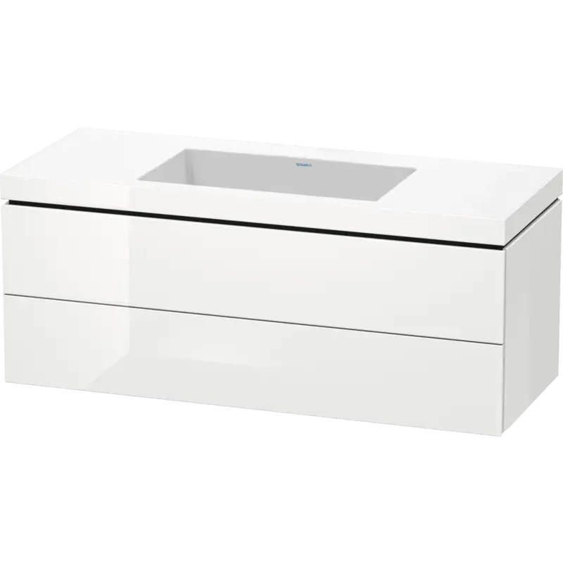 Duravit L-Cube 47" x 20" x 19" White Two Drawer C-Bonded Wall-Mount Vanity Kit (LC6929N2222)