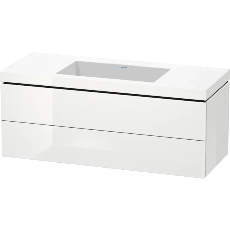 Duravit L-Cube 47" x 20" x 19" White Two Drawer C-Bonded Wall-Mount Vanity Kit (LC6929N8585)