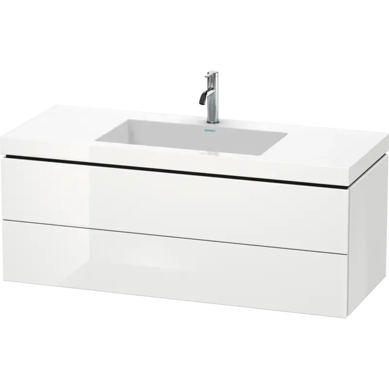 Duravit L-Cube 47" x 20" x 19" White Two Drawer C-Bonded Wall-Mount Vanity Kit (LC6929O8585)
