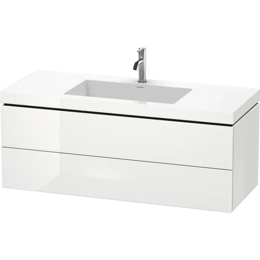 Duravit L-Cube 47" x 20" x 19" White Two Drawer C-Bonded Wall-Mount Vanity Kit (LC6929O8585)