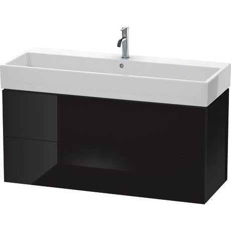Duravit L-Cube 47" x 21" x 18" Black Two Drawer Wall-Mount Vanity Unit (LC627904040)