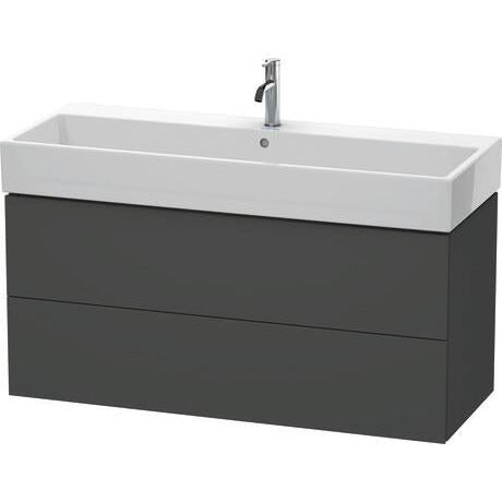 Duravit L-Cube 47" x 21" x 18" Graphite Two Drawer Wall-Mount Vanity Unit (LC627904949)