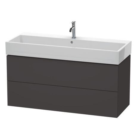 Duravit L-Cube 47" x 21" x 18" Graphite Two Drawer Wall-Mount Vanity Unit (LC627908080)
